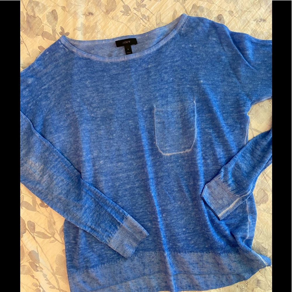 J Crew Women’s Blue Linen Sweater S